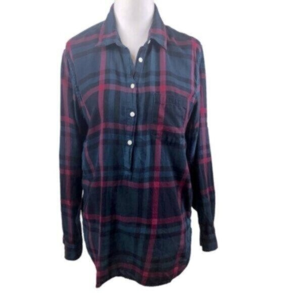 Gap Green Plaid Cotton Button Down Shirt Medium - Picture 1 of 6